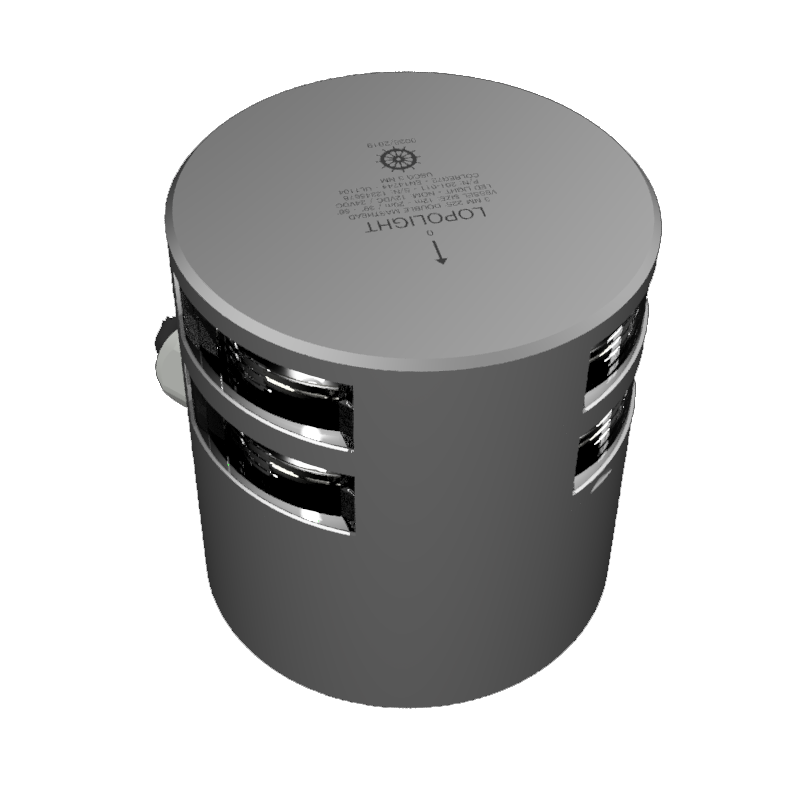 3nm Masthead, Double, silver anodized